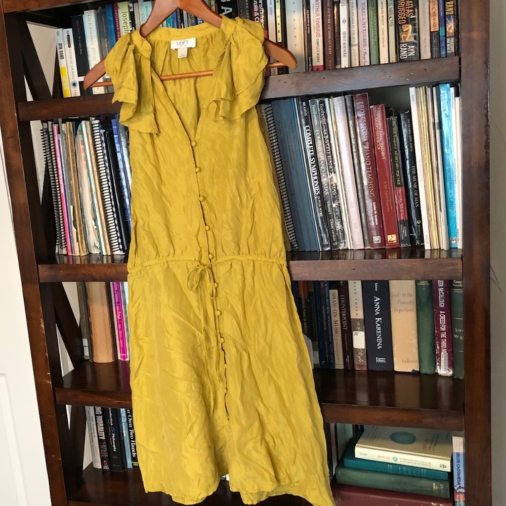 Mustard Yellow Silk Loft Dress